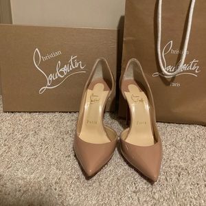 Iriza Patent 100mm Half-d'Orsay Red Sole High-Heel Pumps